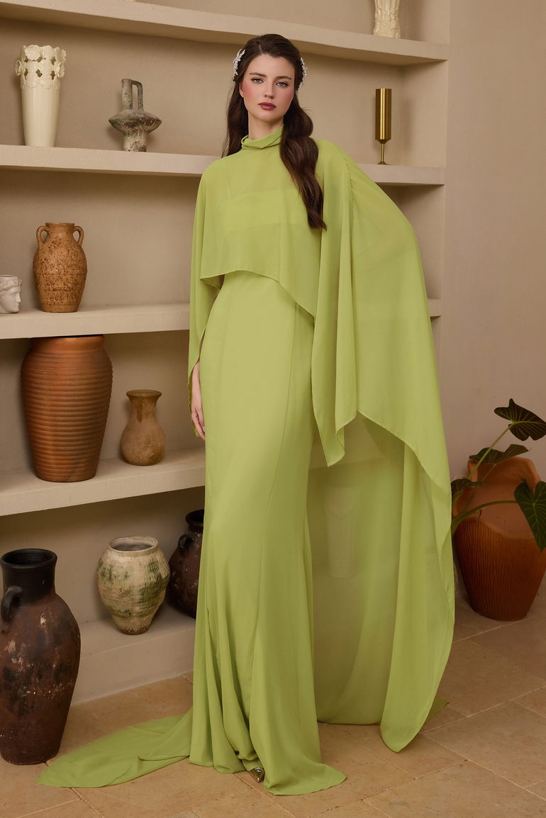 sachin and babi light blue dress Women's Pink Draped Cape-Detail Dress main image 0