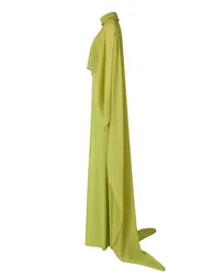 Slip Satin Maxi Dress With Chiffon Cape - 10