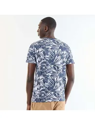 Short-sleeved graphic print T-shirt BLUE - 2