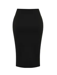 Black Button Detailed Knitted Skirt - 1