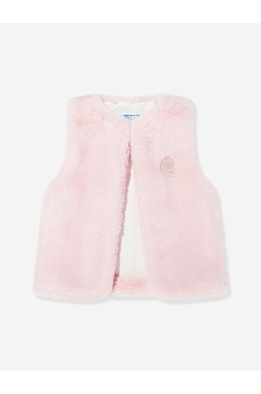 Girls Gabrielle Faux Fur Gilet in Pink