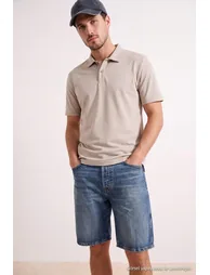 Gray Regular/Normal Cut Modal Content Polo Neck T-Shirt - 2
