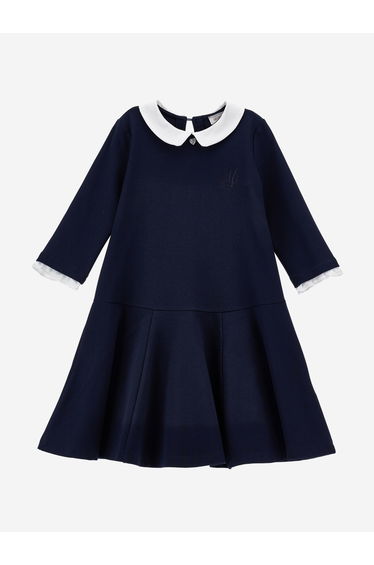 Girls Punto Milano Dress in Navy