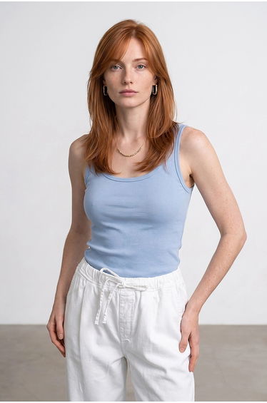 DILVIN Ribbed Fitted Camisole Top
