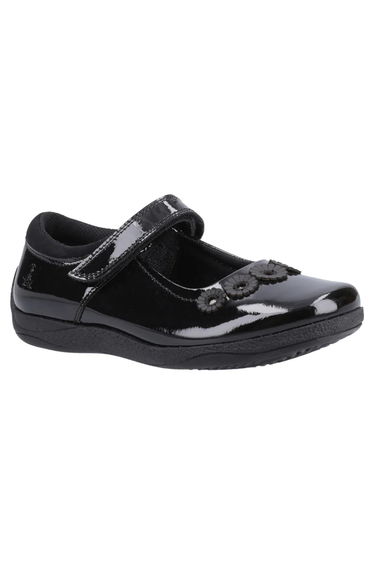 Hush Puppies Girls Christina Leather School Shoes - Black Patent