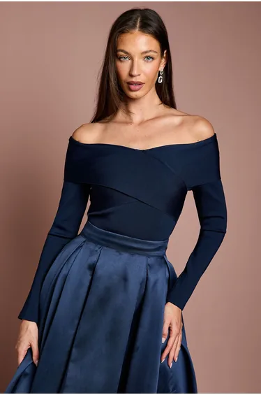 Wrap Detail Bandage Bardot Top