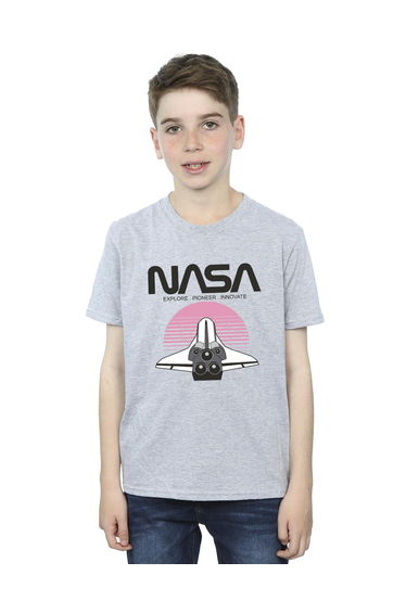 NASA Boys Space Shuttle Sunset T-Shirt - Sports Grey