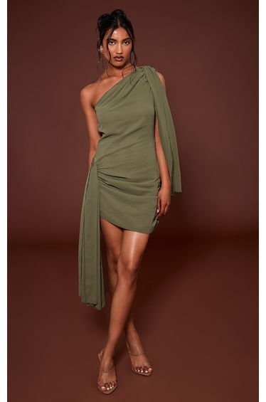 Khkai Chiffon Draped Detail Mini Dress