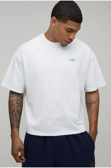 Sea Front Printed Oversized Boxy T-shirt - white