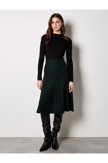Diamond Link Knitted Midi Dress
