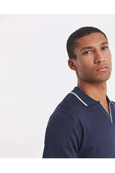 Tipped Knitted Short Sleeve Polo