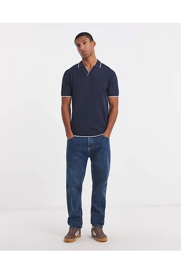 Tipped Knitted Short Sleeve Polo