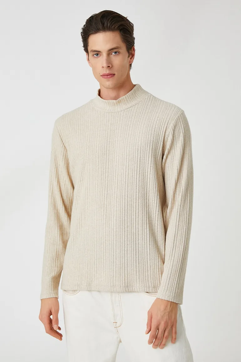 Men's Beige Sweater - 2