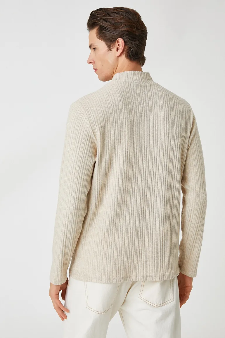 Men's Beige Sweater - 3