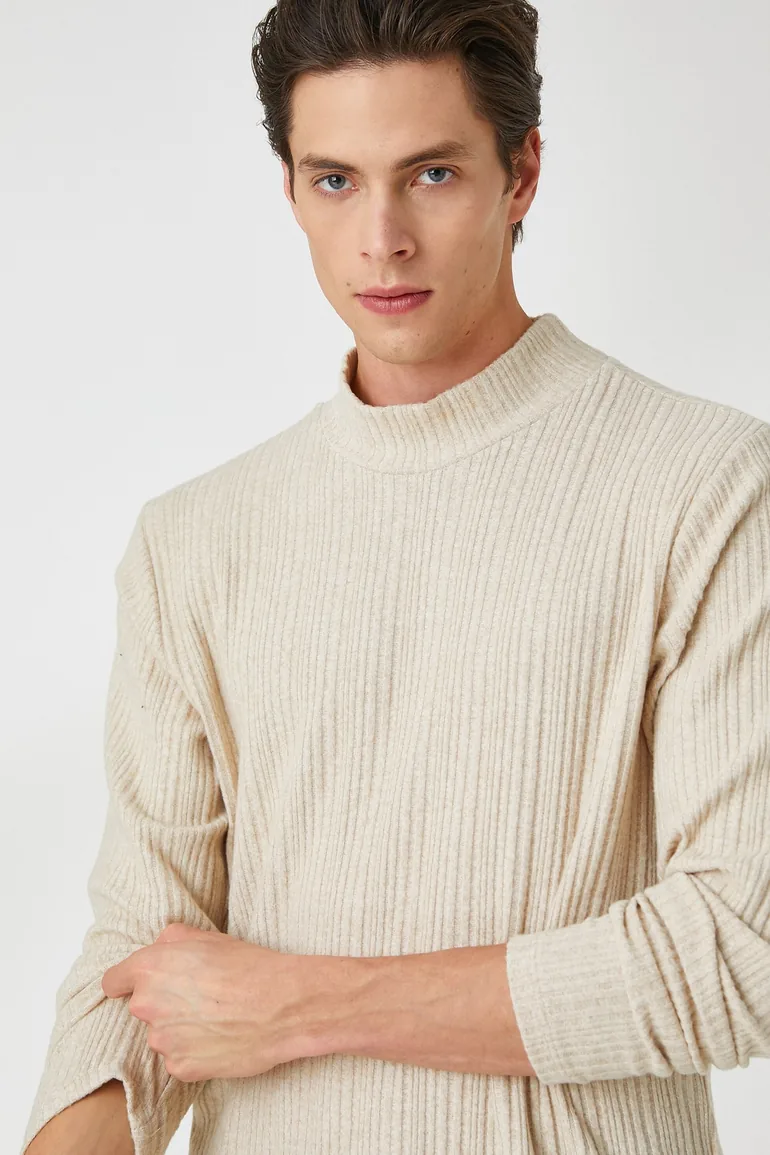 Men's Beige Sweater - 1