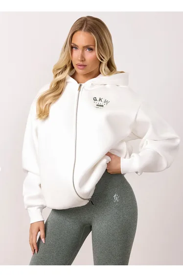 Composure Bungee Hem Full Zip Cream