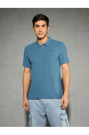 Men Jacquard Slim Fit Sports Polo