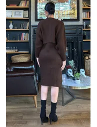 Coffee Brown Knit Two-Piece Set - 4