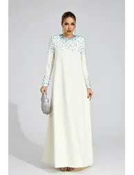 Beatrice Apricot Beaded Maxi Dress - 2