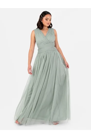 Anaya With Love Recycled Frosty Green Sleeveless V Neck Maxi Dress