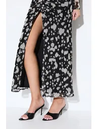 Spot Print Mesh Scarf Dress - 3