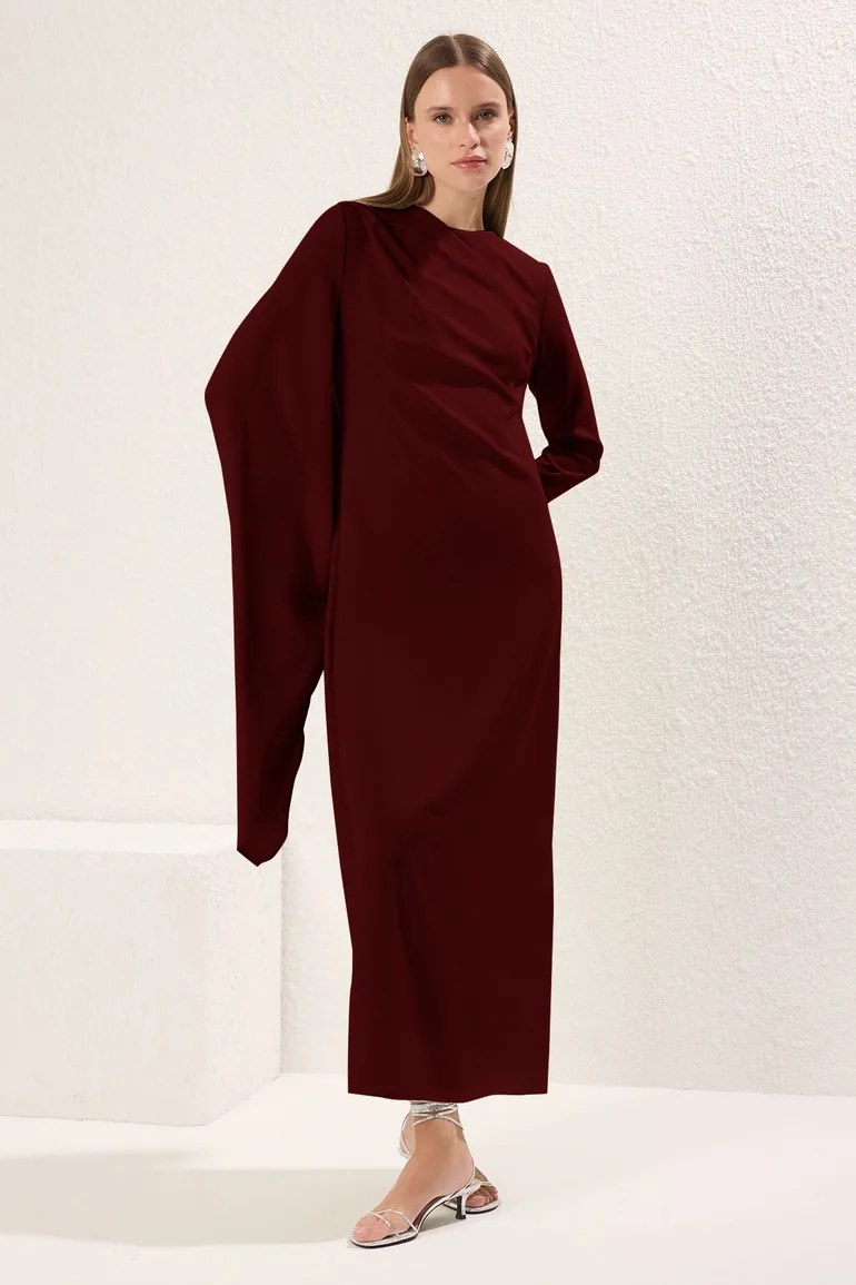 burgundy shawl for dress Toperth Burgundy Convertible Tulle Shawl Maxi Dress Toperth