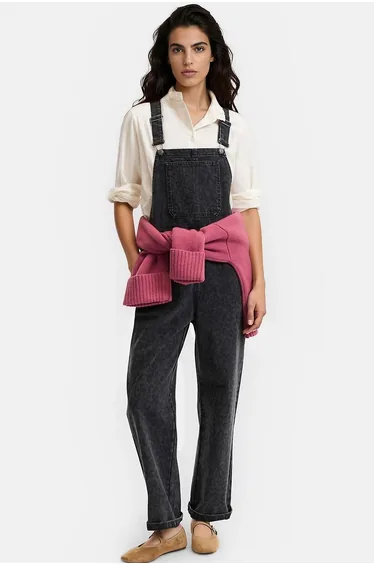 Animal Print Long Dungarees
