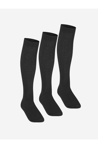 Girls School Knee High Socks in Black