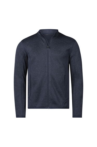 Tee Jays Mens Knitted Outdoor Fleece Jacket - Navy Melange