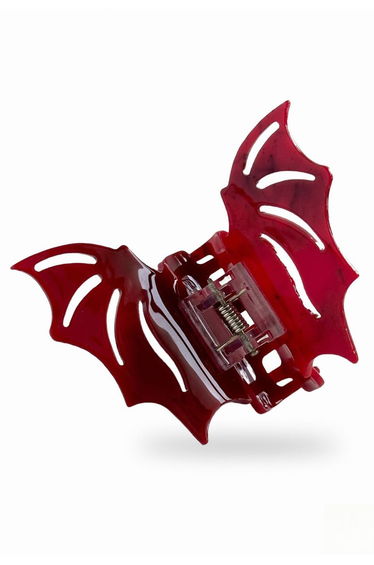 Hollow Out Bat Wing Hair Claw in Red
