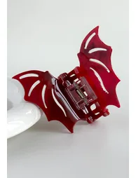 Hollow Out Bat Wing Hair Claw in Red - 1