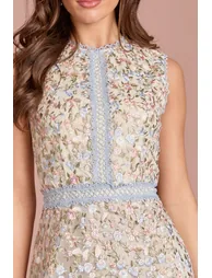 فستان ميدي ضيق بياقة مربعة - 1