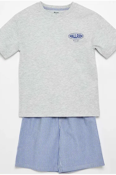 2-piece cotton shortie pyjamas BLUE