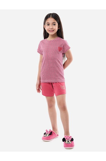 Printed Round Neck T-Shirt and Shorts Set