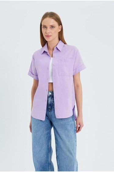 Mixray Slim Fit Poplin Shirt with Pocket