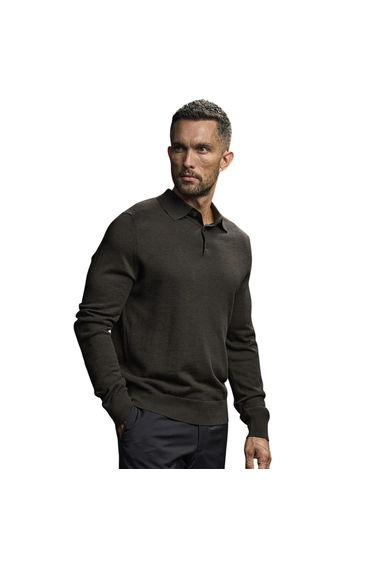 Tee Jays Mens Knitted Polo Shirt - Black