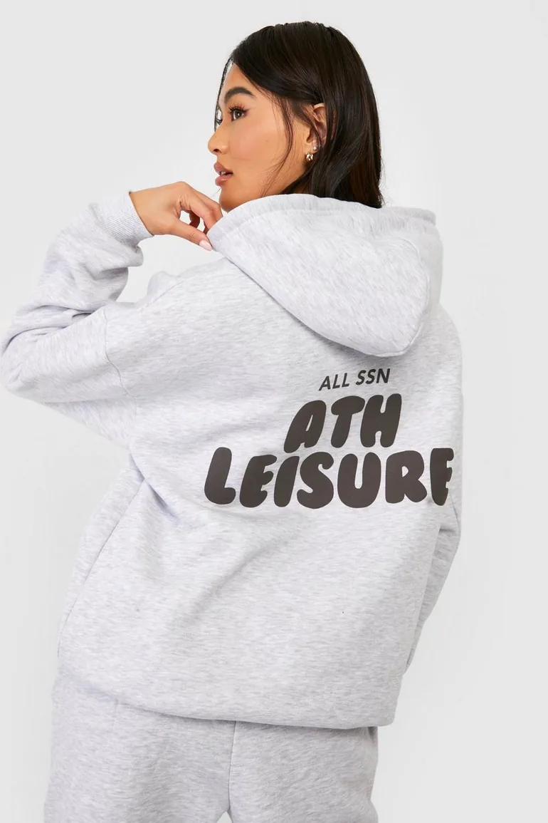 Puff Print Hooded Tracksuit - ash grey - 3