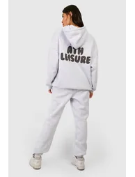 Puff Print Hooded Tracksuit - ash grey