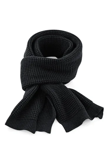 Beechfield Unisex Adult Classic Waffle Scarf - Black