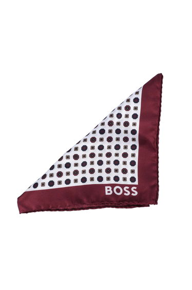 Men's Boss Pocket Square in Cream