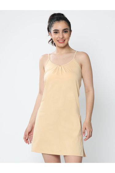 Strappy Scoop Neck Slip with Side Slit