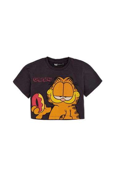 Garfield Girls Crop T-Shirt - Black/Orange