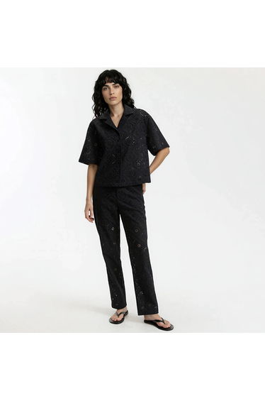 Broderie Anglaise Straight Trousers