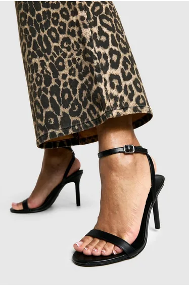 Wide Fit Barely There Heels - black