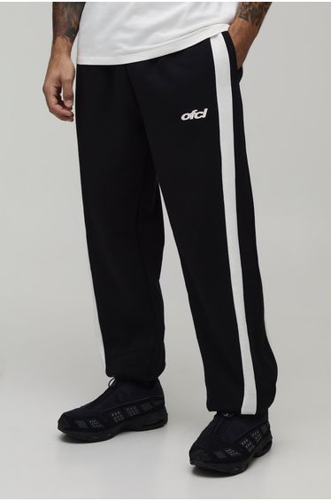 Baggy Fit Panelled Bungee Hem Jogger - black