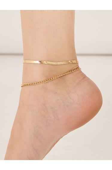 Set of 2 - Flat Chain Anklet