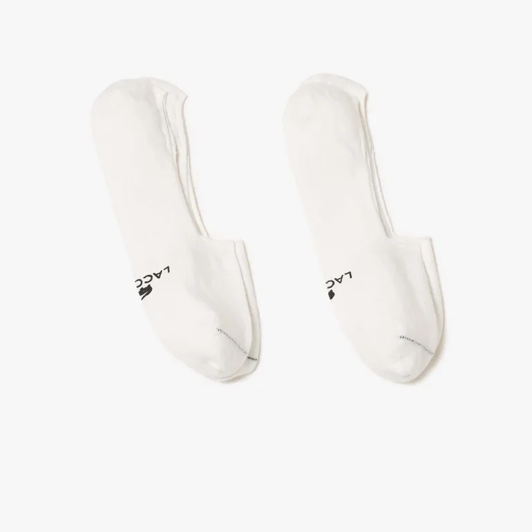 Men's Lacoste Organic Cotton Jerse No Show Socks in White