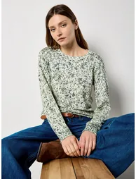 Fine Knit Silhouette Floral Jumper - 3