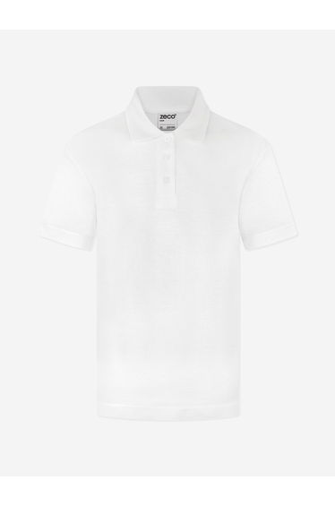 Zeco Girls School Frilly Polo Shirt in White