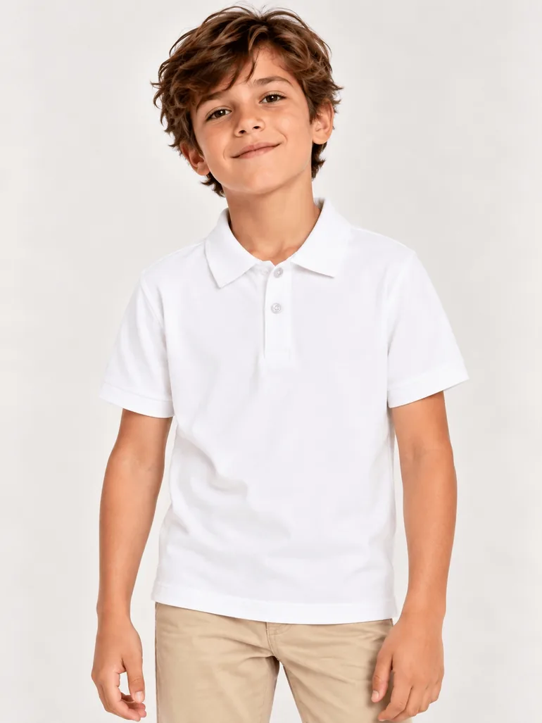 Childsplay Boys Short Sleeve Polo Shirt in White